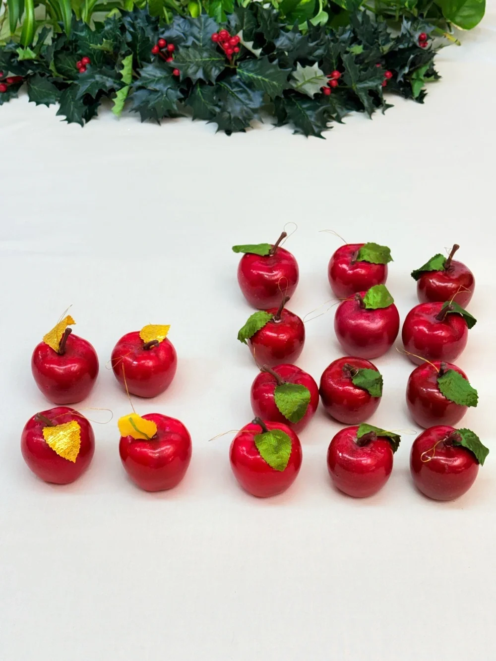 Vintage Red Apple Holiday Craft Ornaments - Lot of 16